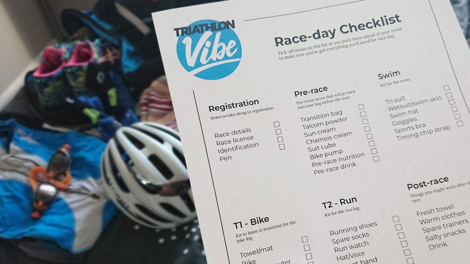 Free Triathlon Raceday Checklist Triathlon Vibe